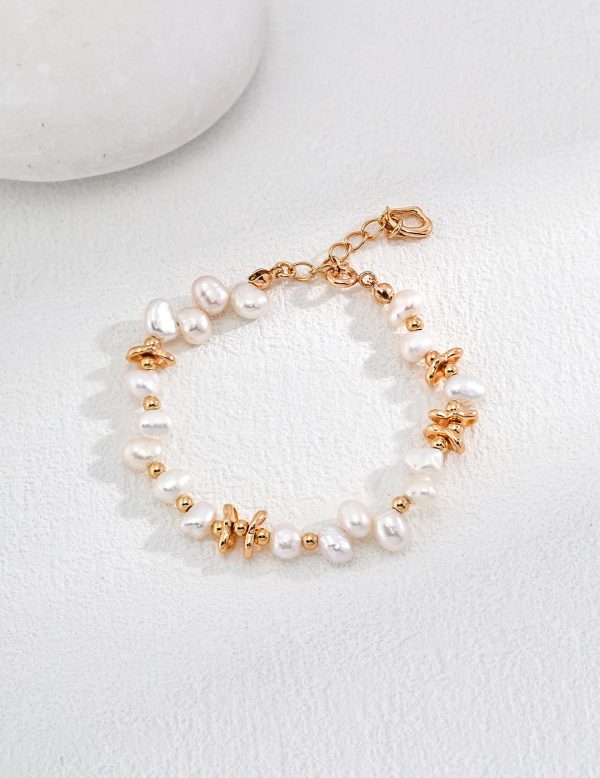 sterling silver natural pearl advanced bracelet