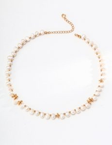 sterling silver natural pearl advanced necklace