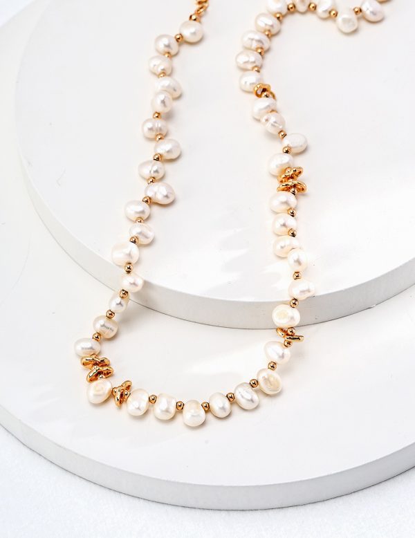 sterling silver natural pearl advanced necklace