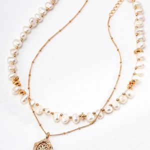 sterling silver natural pearl advanced necklace