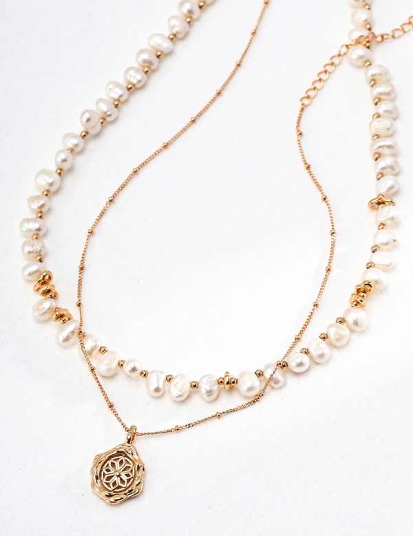 sterling silver natural pearl advanced necklace