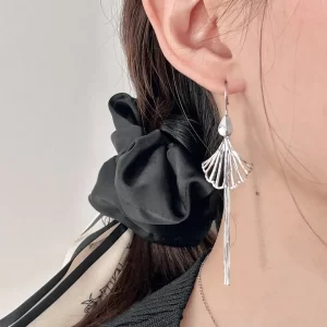 Sterling silver ginkgo leaf earrings