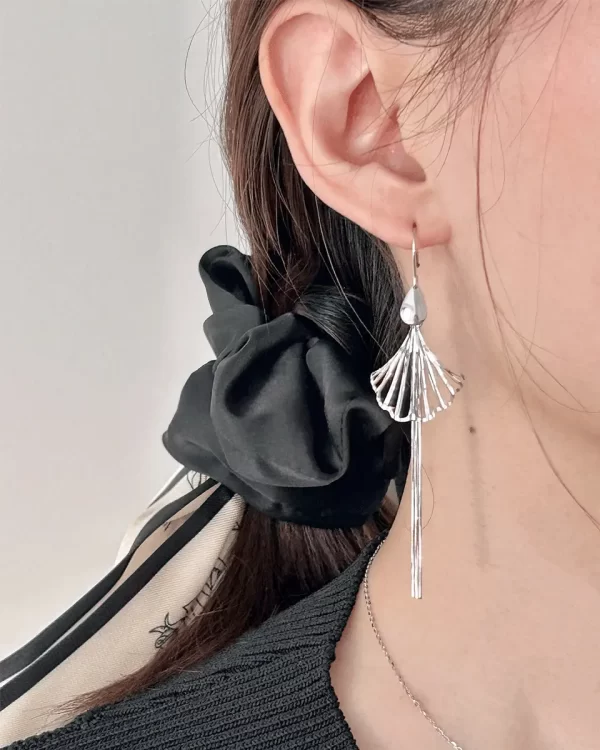 Sterling silver ginkgo leaf earrings