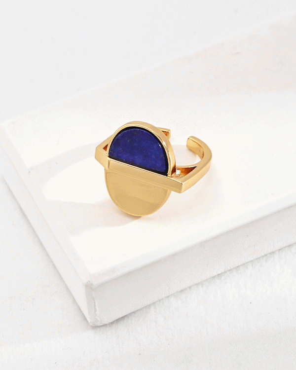 a 18K gold plated silver ring with lasurite