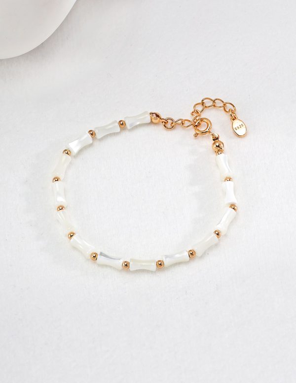 18k gold plated silver bamboo bracelet