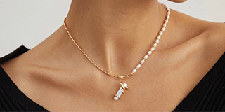 Sterling Silver Baroque Pearl necklace for gift