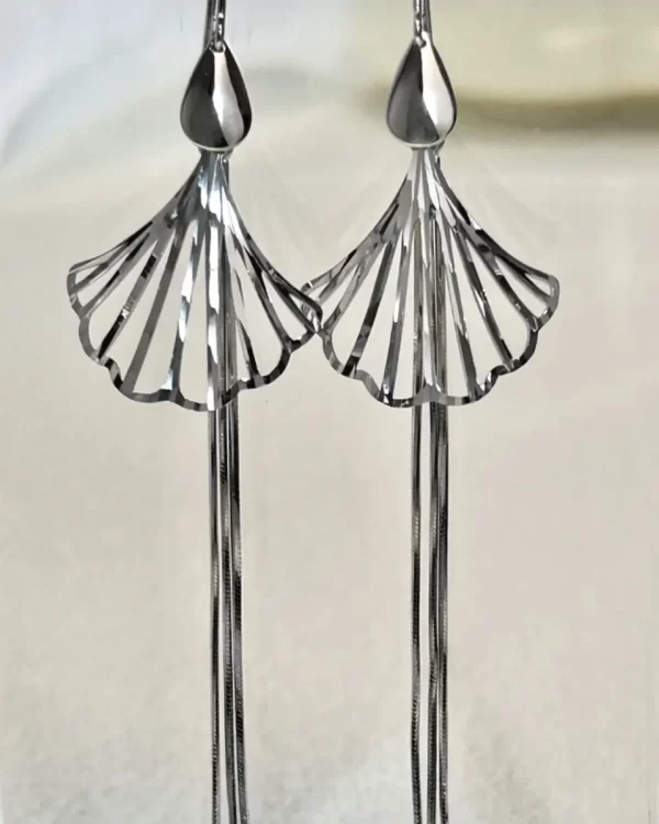 Sterling silver ginkgo leaf earrings