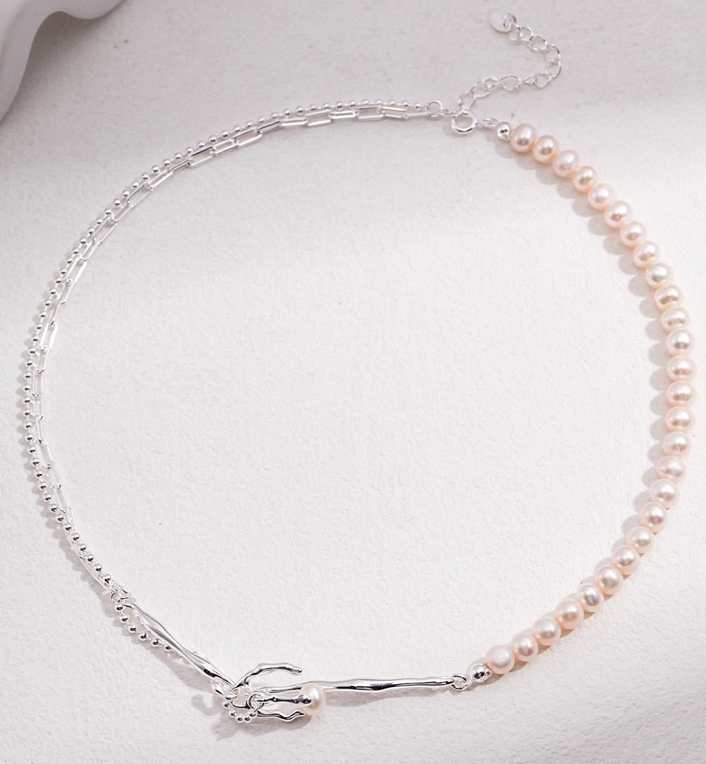 silver pearl necklace