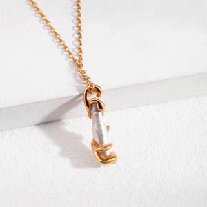 silver-plated 18k gold barloque necklace