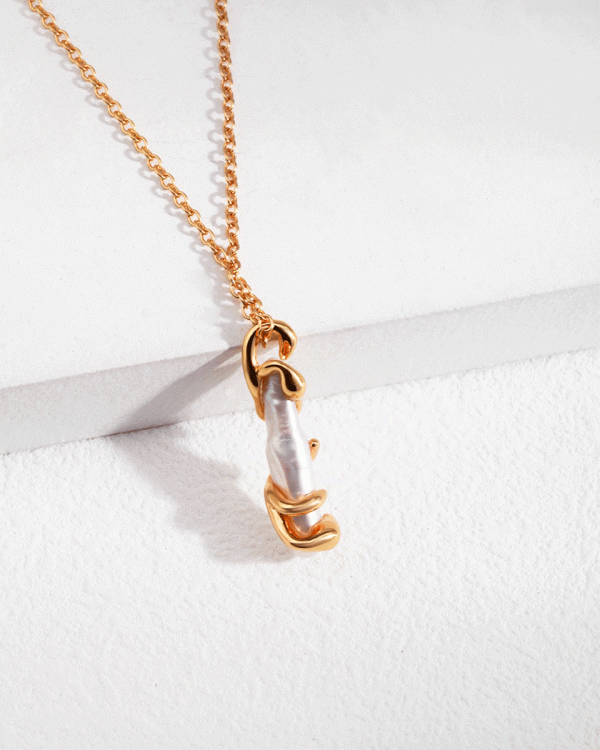 silver-plated 18k gold barloque necklace