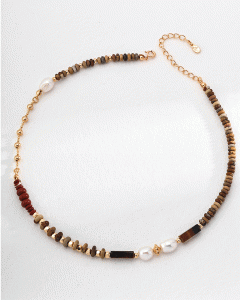 STERLING SILVER TIGER'S-EYE NECKLACE