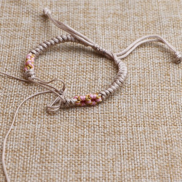 Semi-finished rope bracelet carrying strap peach blossom knot wearable