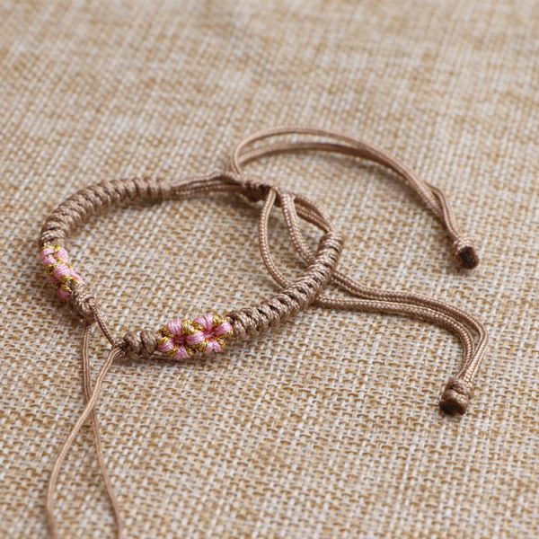 Semi-finished rope bracelet carrying strap peach blossom knot wearable