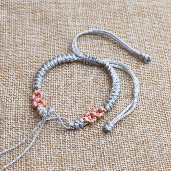 Semi-finished rope bracelet carrying strap peach blossom knot wearable