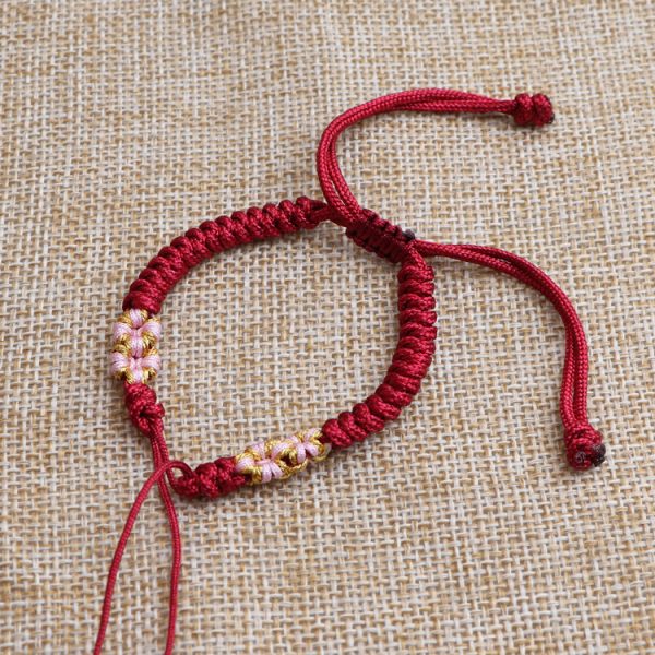 Semi-finished rope bracelet carrying strap peach blossom knot wearable