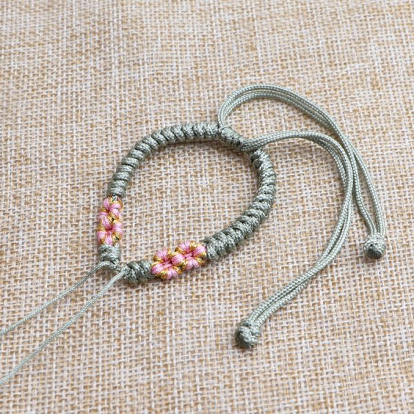 Semi-finished rope bracelet carrying strap peach blossom knot wearable