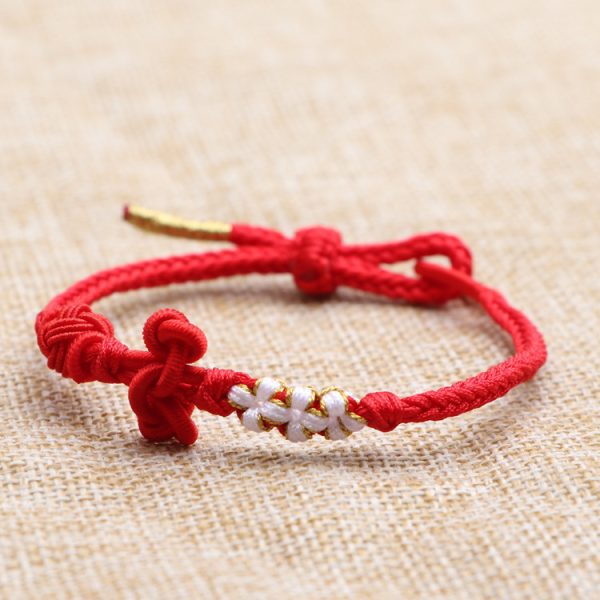 red woven-rope Bracelet wrist chain Wenchang knot good luck gift