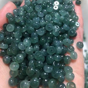 Natural Myanmar jade blue water abacus spacer beads