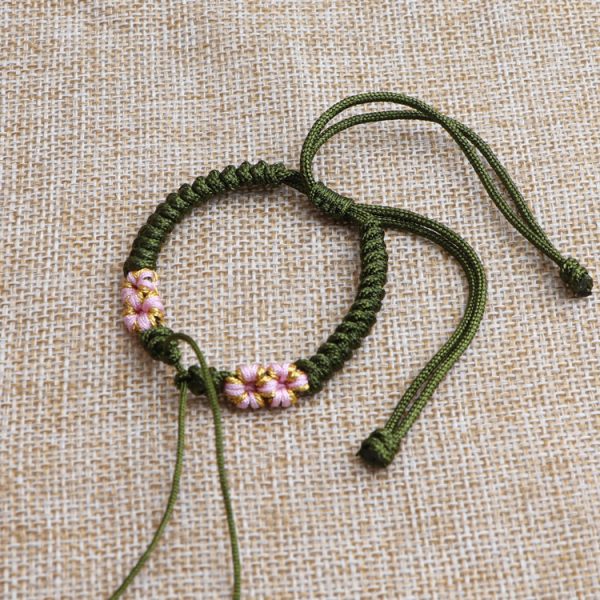 Semi-finished rope bracelet carrying strap peach blossom knot wearable