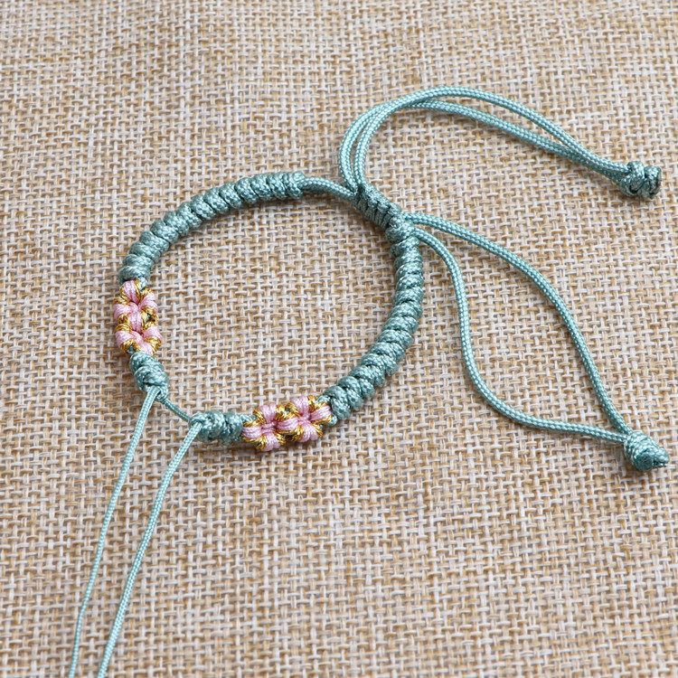 Semi-finished rope bracelet carrying strap peach blossom knot wearable