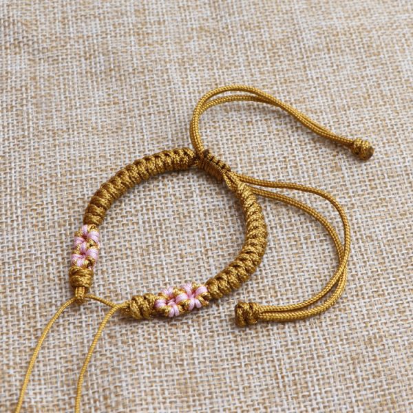 Semi-finished rope bracelet carrying strap peach blossom knot wearable