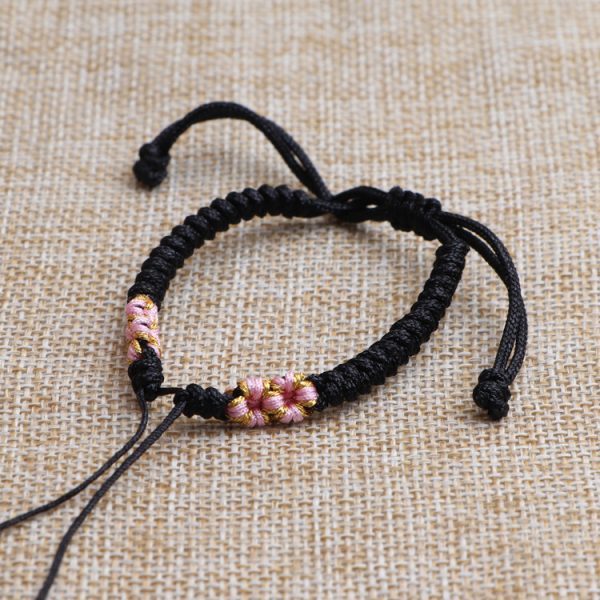 Semi-finished rope bracelet carrying strap peach blossom knot wearable