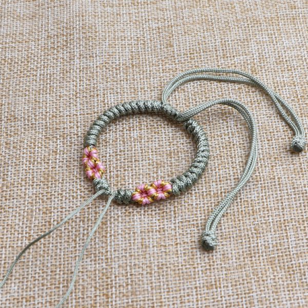 Semi-finished rope bracelet carrying strap peach blossom knot wearable