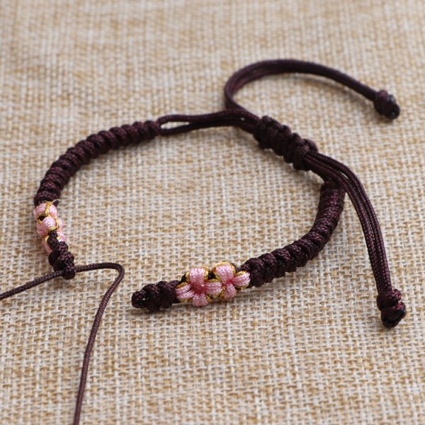 Semi-finished rope bracelet carrying strap peach blossom knot wearable