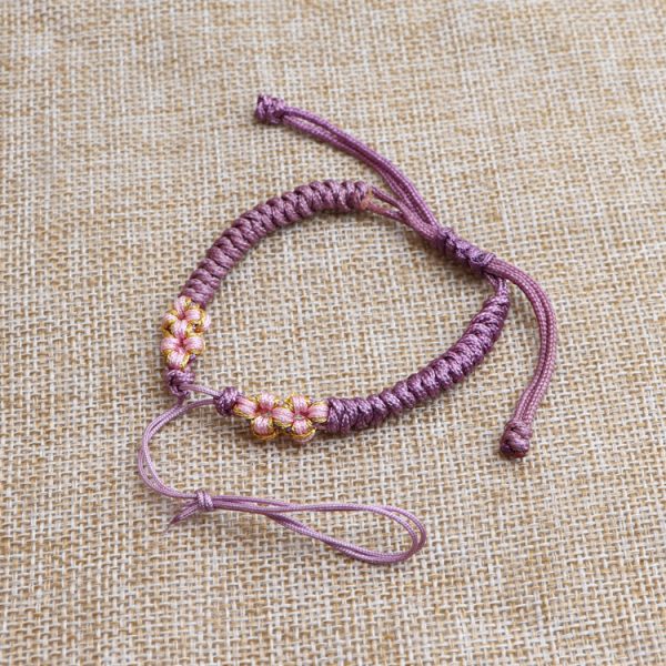 Semi-finished rope bracelet carrying strap peach blossom knot wearable