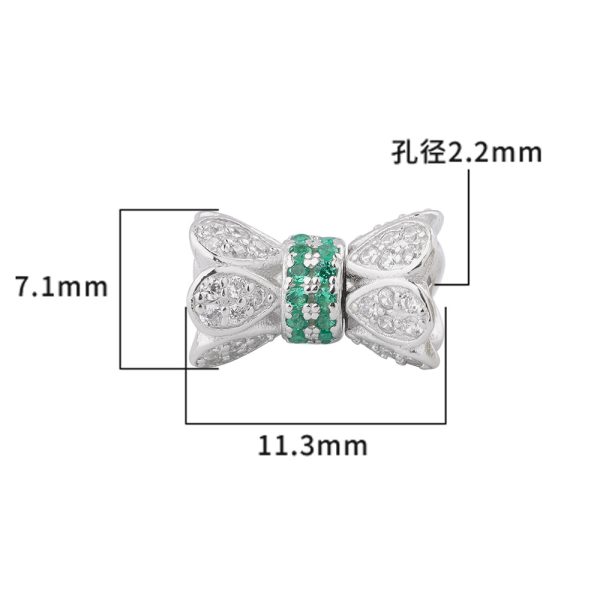 Sterling silver Diamond-embedded small waist screw buckle DIY