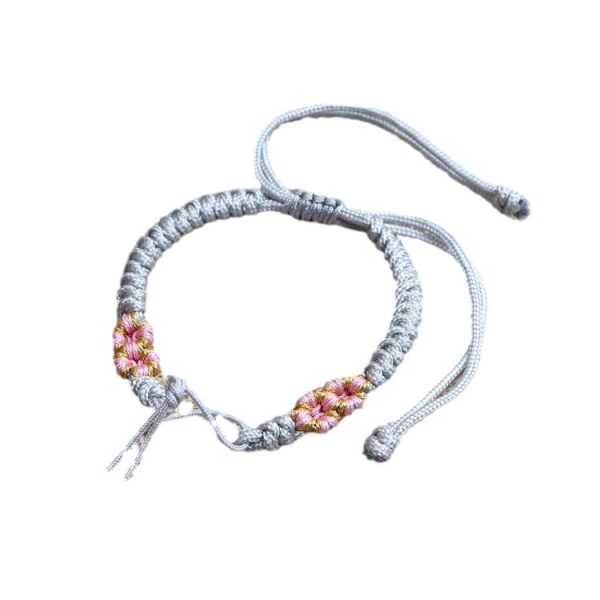 Semi-finished rope bracelet carrying strap peach blossom knot wearable