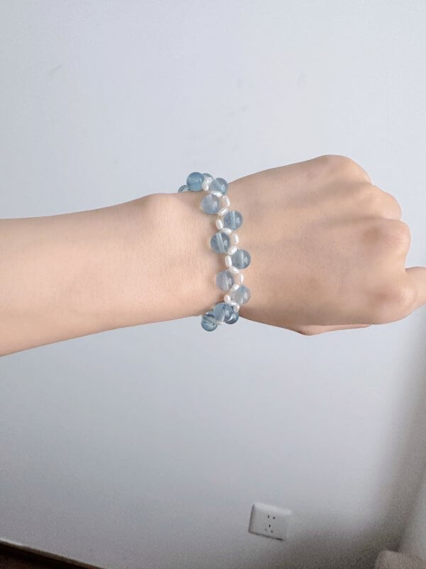 Aquamarine&pearl Bracelet