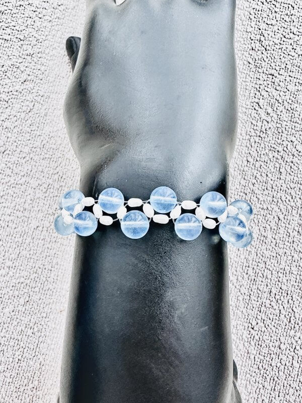 Aquamarine&pearl Bracelet Handmade