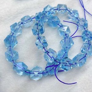 blue topaz octangle beads bracelet