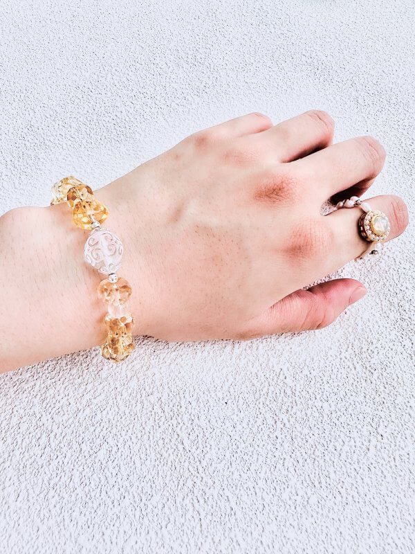 Crystal Citrine Design Bracelet Craft Display