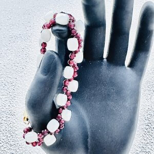 garnet&white-lipped pearl oyster bracelet craft