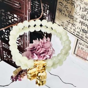 hetian jade Peanut Persimmon Silver Gold-Plated Accessories auspicious bracelet diy