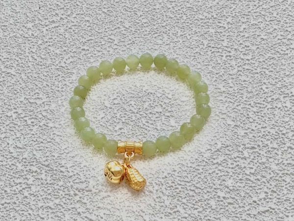 hetian jade Peanut Persimmon Silver Gold-Plated Accessories auspicious bracelet diy