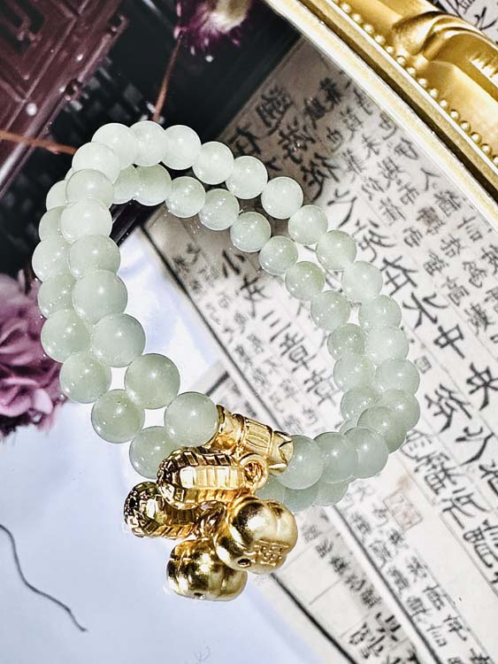 hetian jade Peanut Persimmon Silver Gold-Plated Accessories auspicious bracelet diy