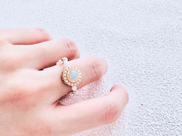 opal&pearl diy ring diy