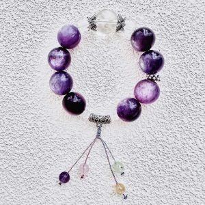 Crystals Beads purple lepidolite DIY bracelet for only one