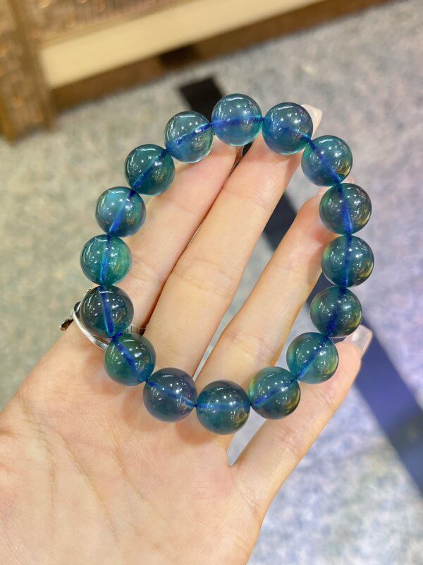 Simple Aquamarine Beads Bracelet